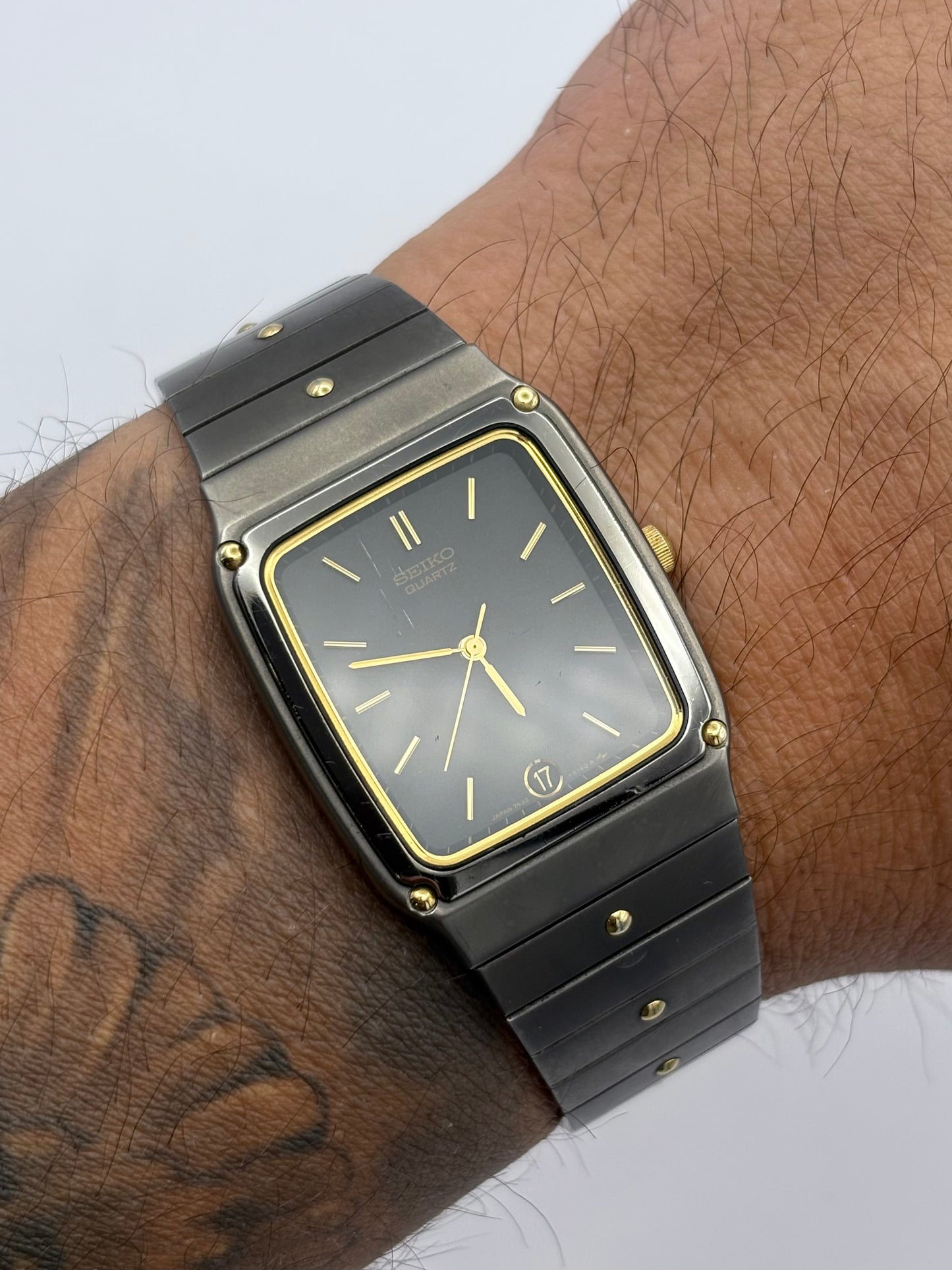 Seiko Tank 2-tone men’s watch: 1980s