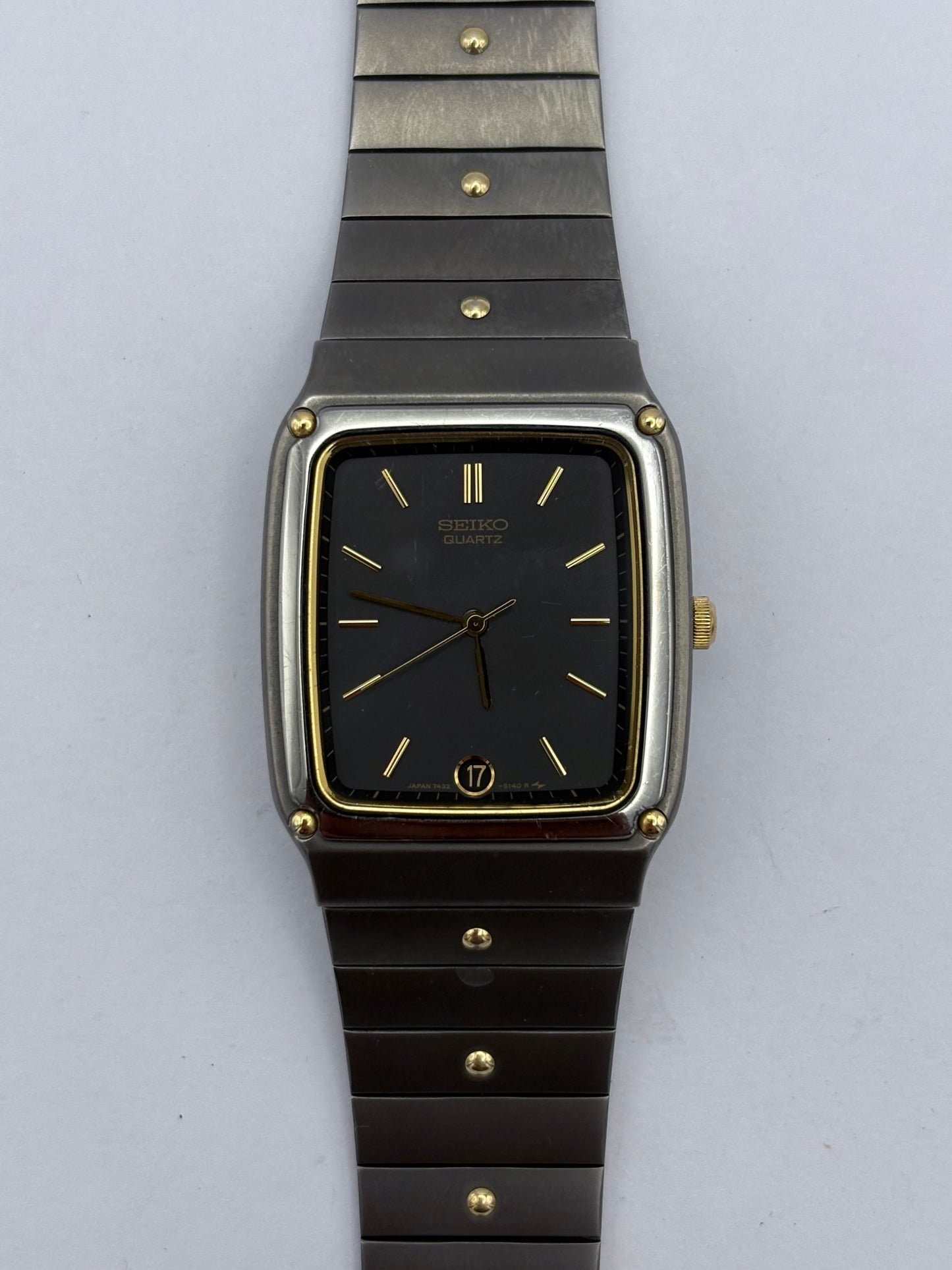 Seiko Tank 2-tone men’s watch: 1980s