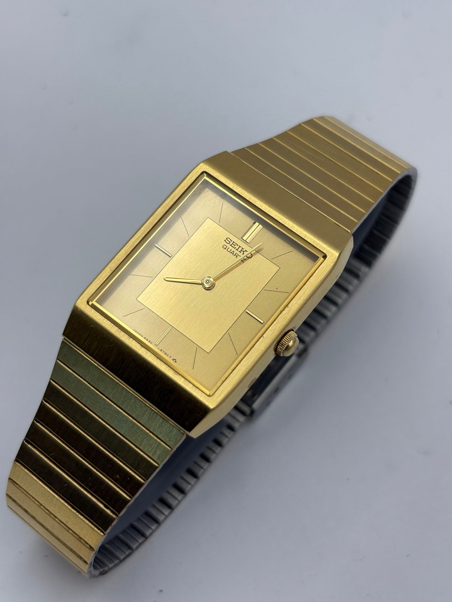 Seiko Tank vintage men’s quartz watch: 1986 full set