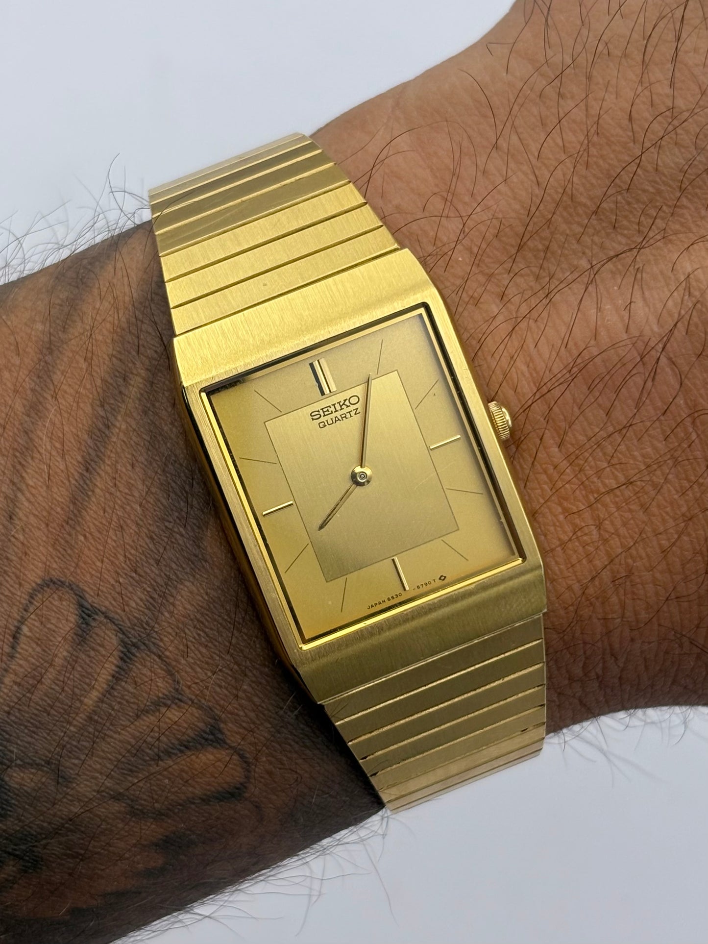Seiko Tank vintage men’s quartz watch: 1986 full set