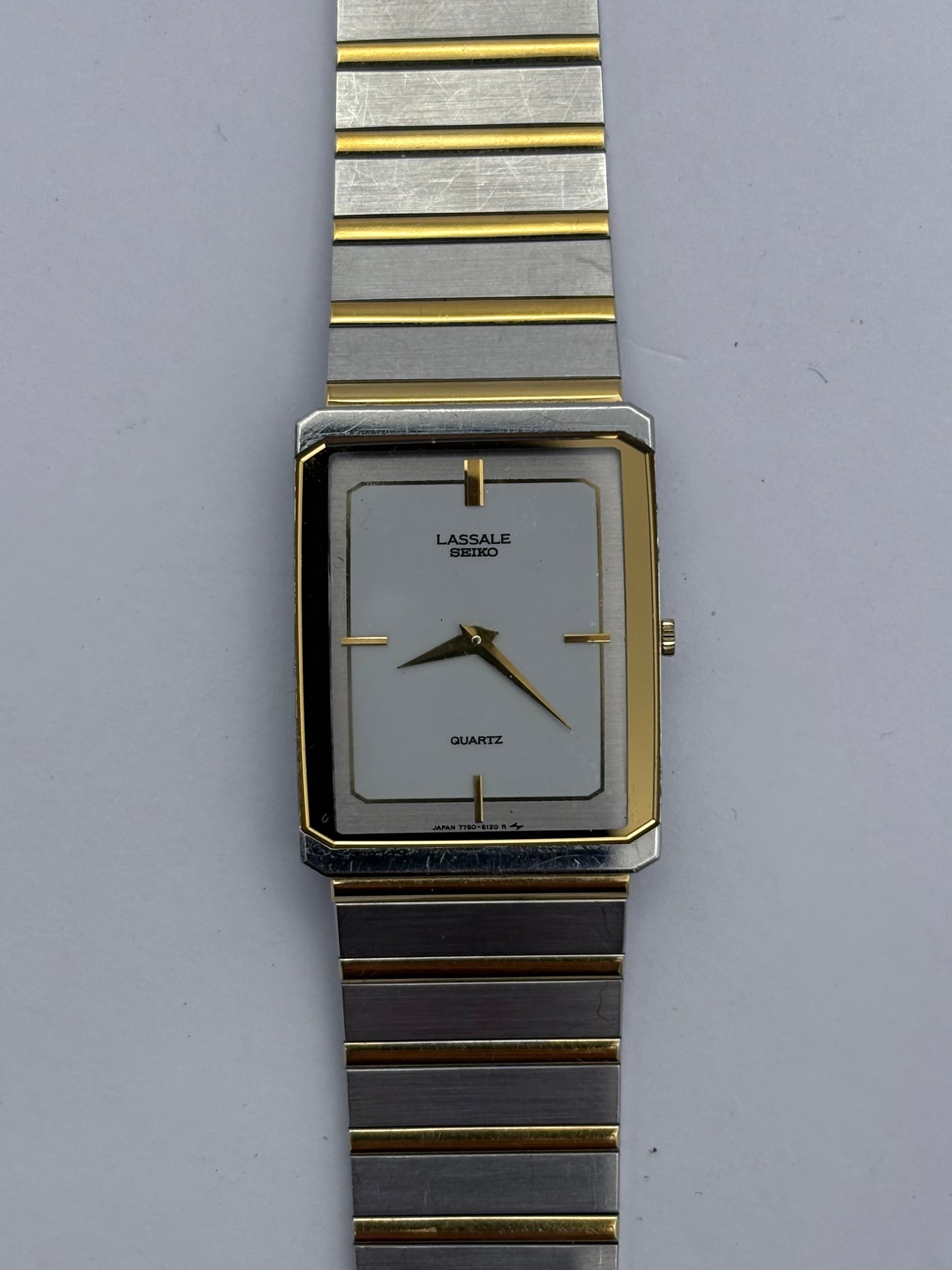 Seiko Tank Lassale 2-tone Quartz men’s/unisex Vintage Watch: 1984