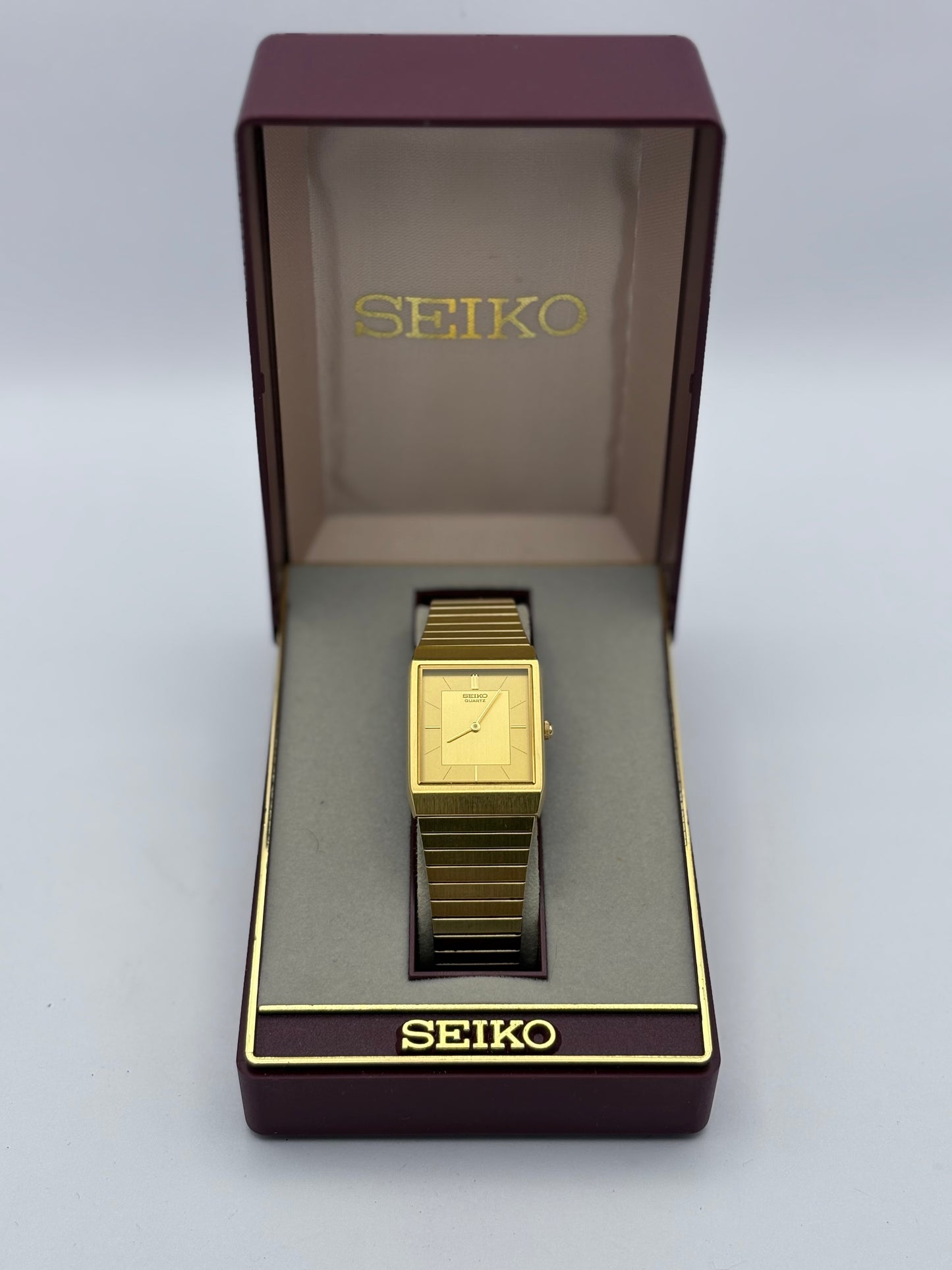 Seiko Tank vintage men’s quartz watch: 1986 full set