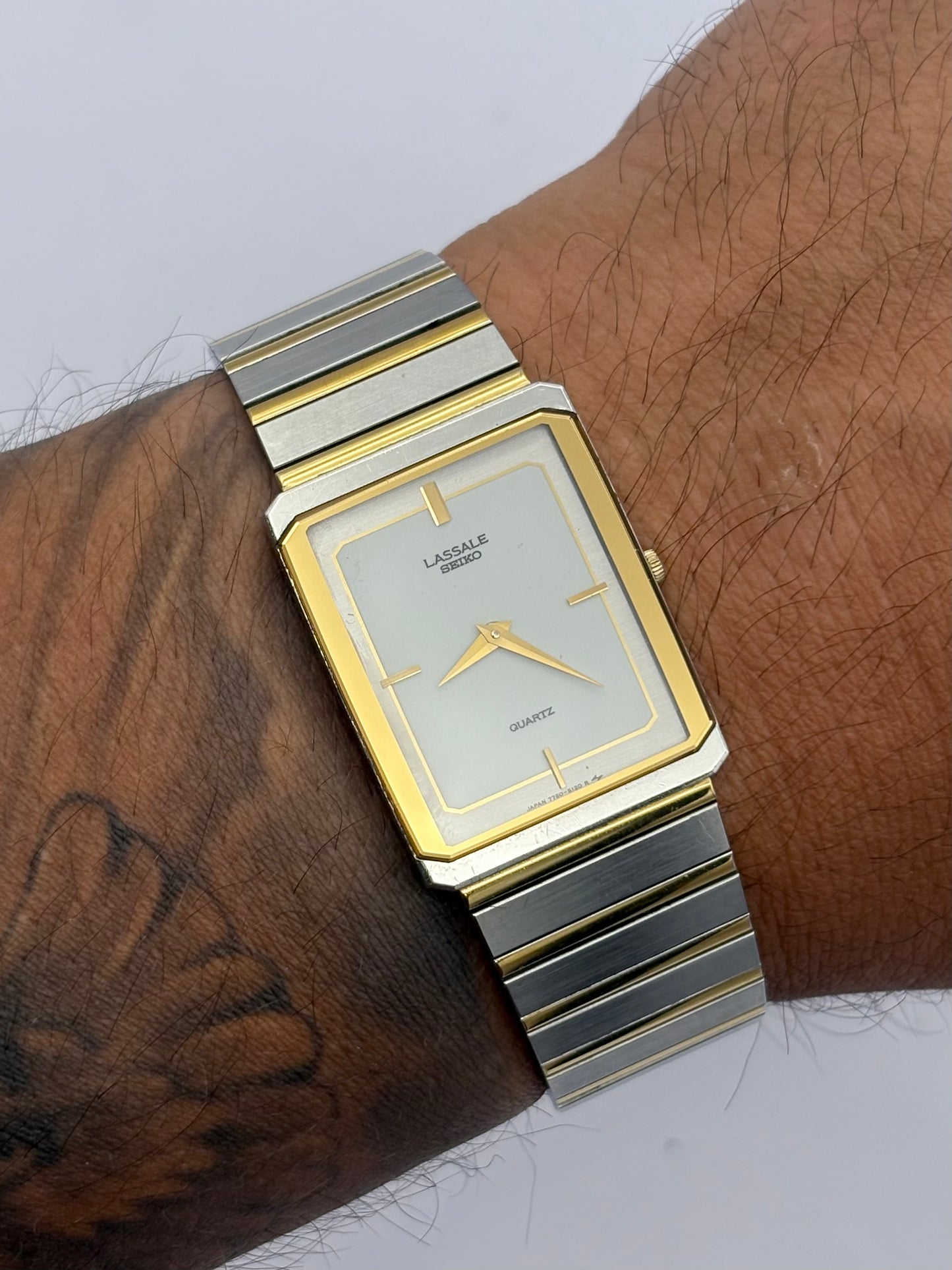 Seiko Tank Lassale 2-tone Quartz men’s/unisex Vintage Watch: 1984