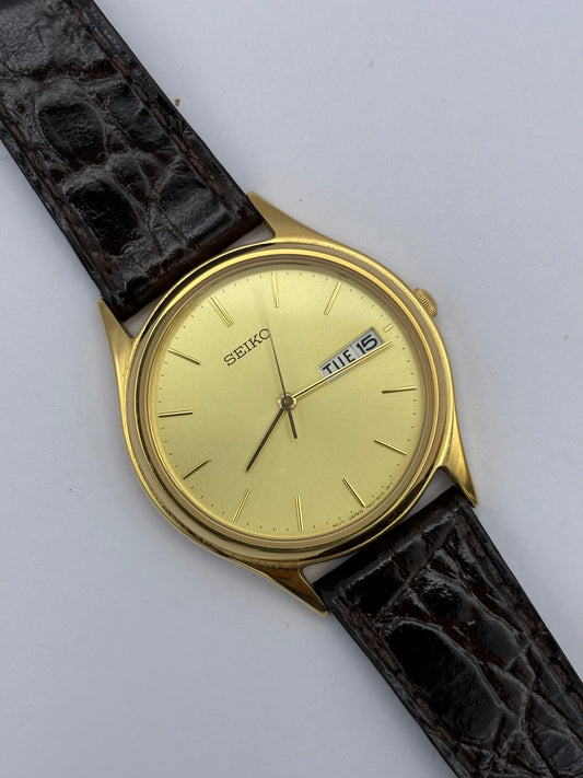 Seiko Quartz gold tone men’s dress watch. New old stock 2006