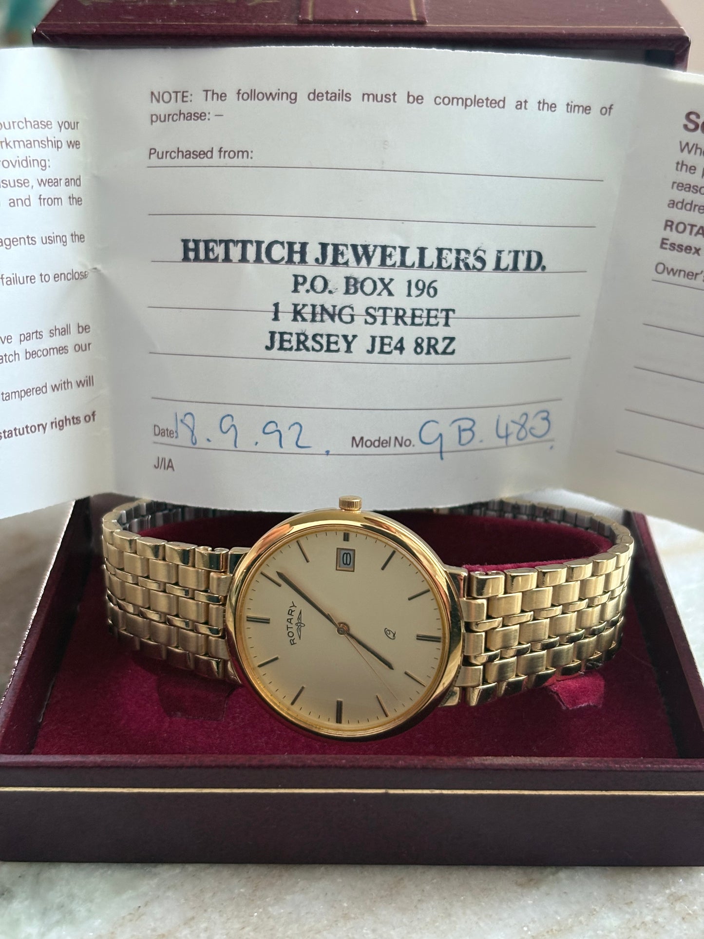 Vintage Rotary Quartz men’s dress watch: 1992