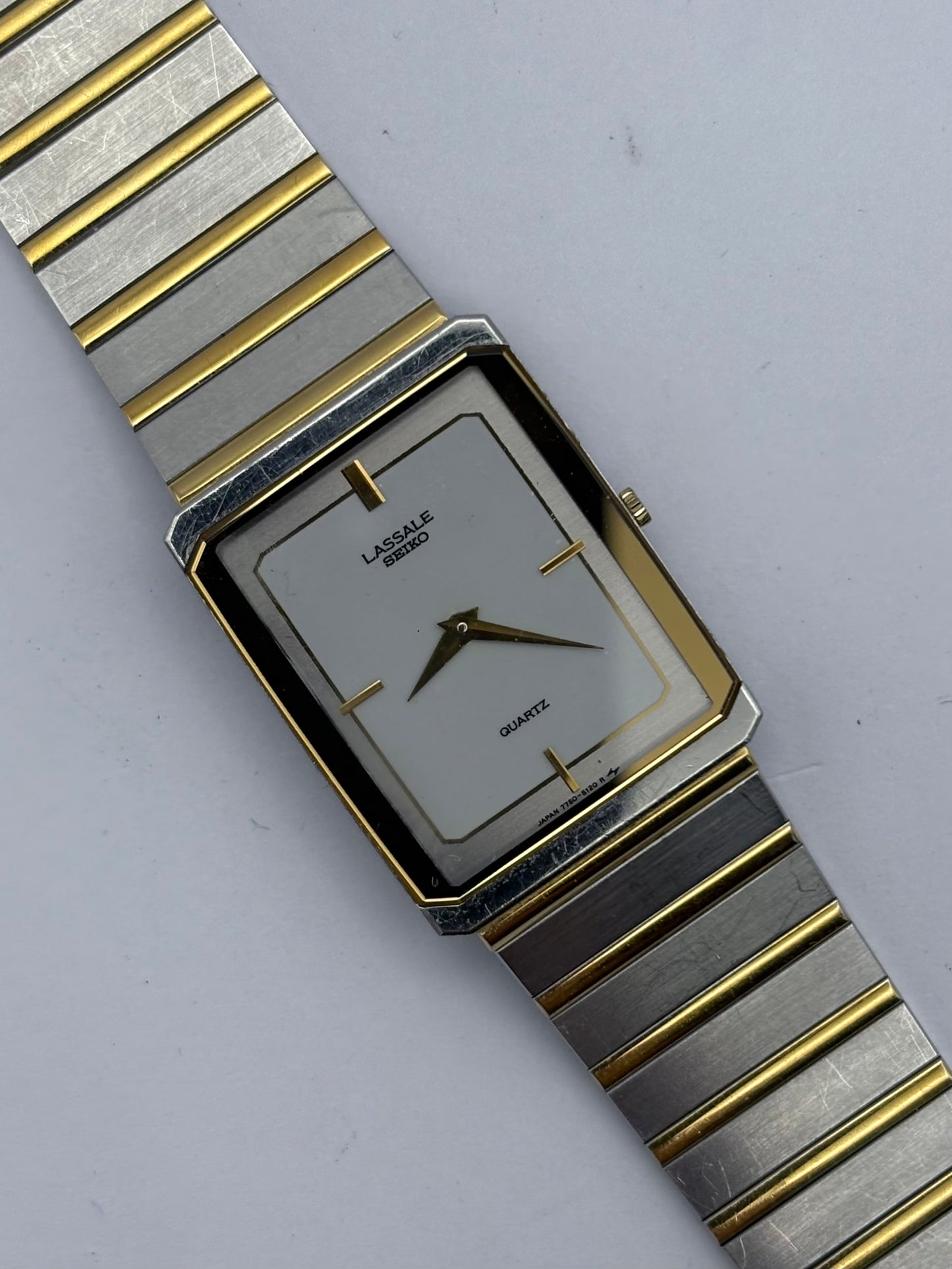 Seiko Tank Lassale 2-tone Quartz men’s/unisex Vintage Watch: 1984