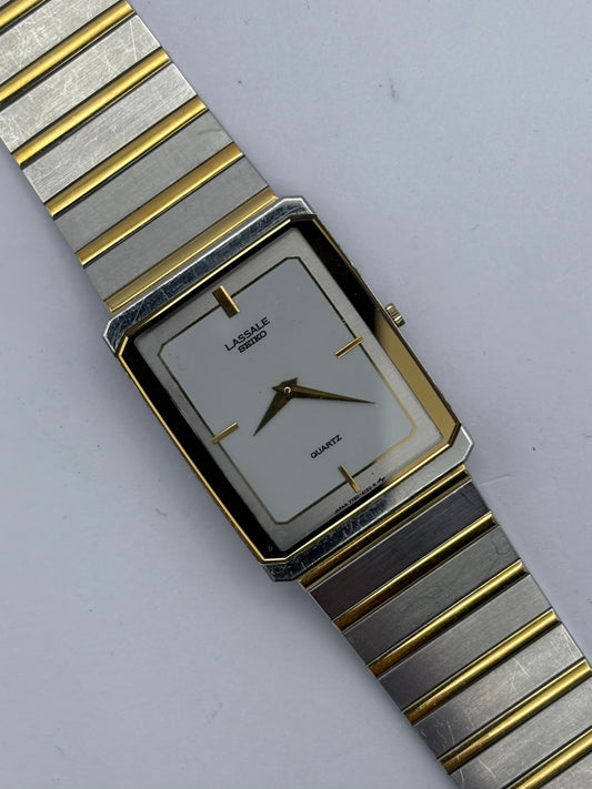 Seiko Tank Lassale 2-tone Quartz men’s/unisex Vintage Watch: 1984