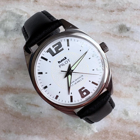 HMT Pilot 17 Jewels Parashock: Manual Wind Vintage Men’s Watch