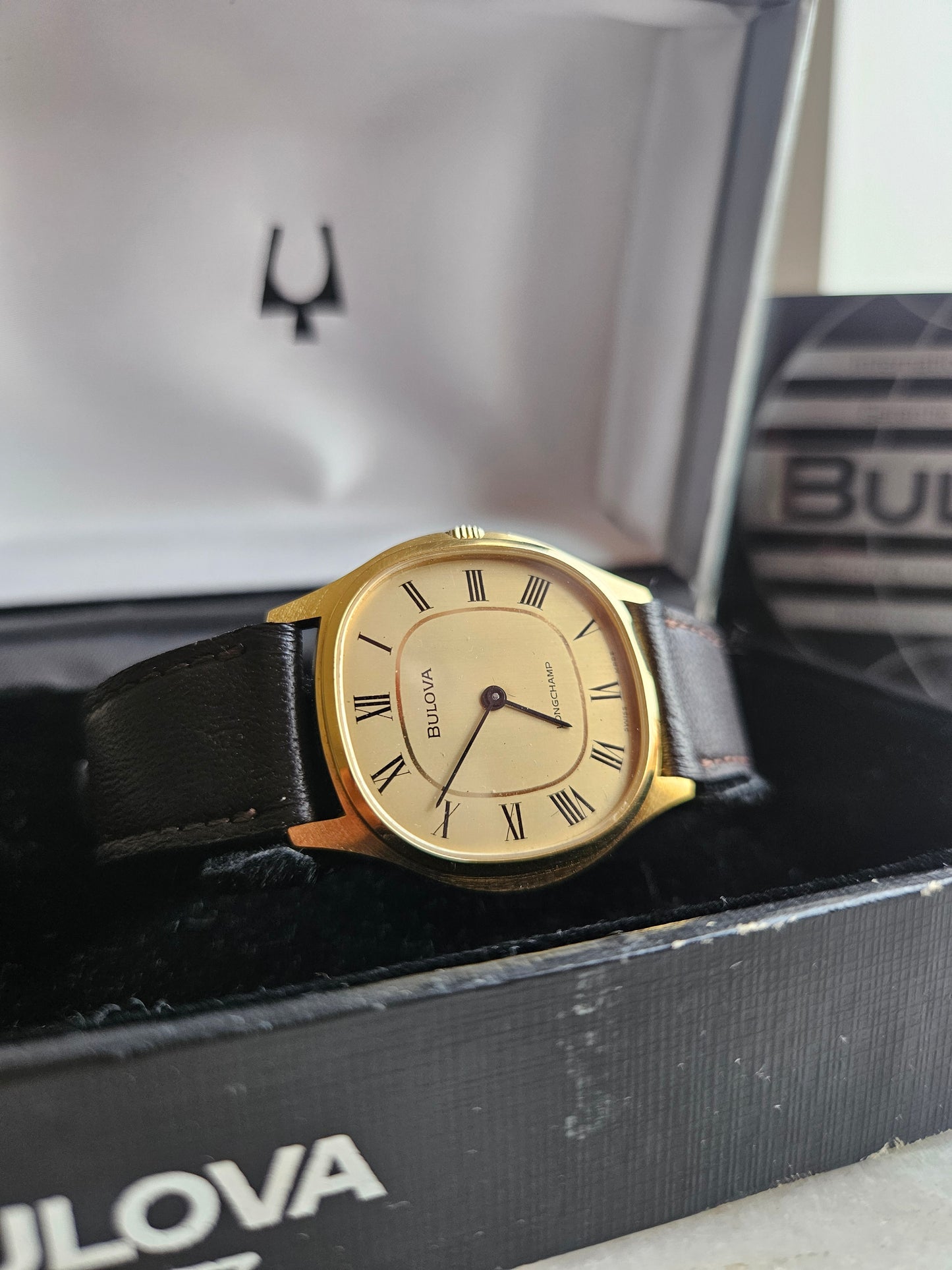 Bulova Longchamp 1980 manual wind vintage men's dress watch