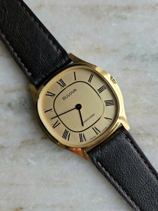 Bulova Longchamp 1980 manual wind vintage men's dress watch
