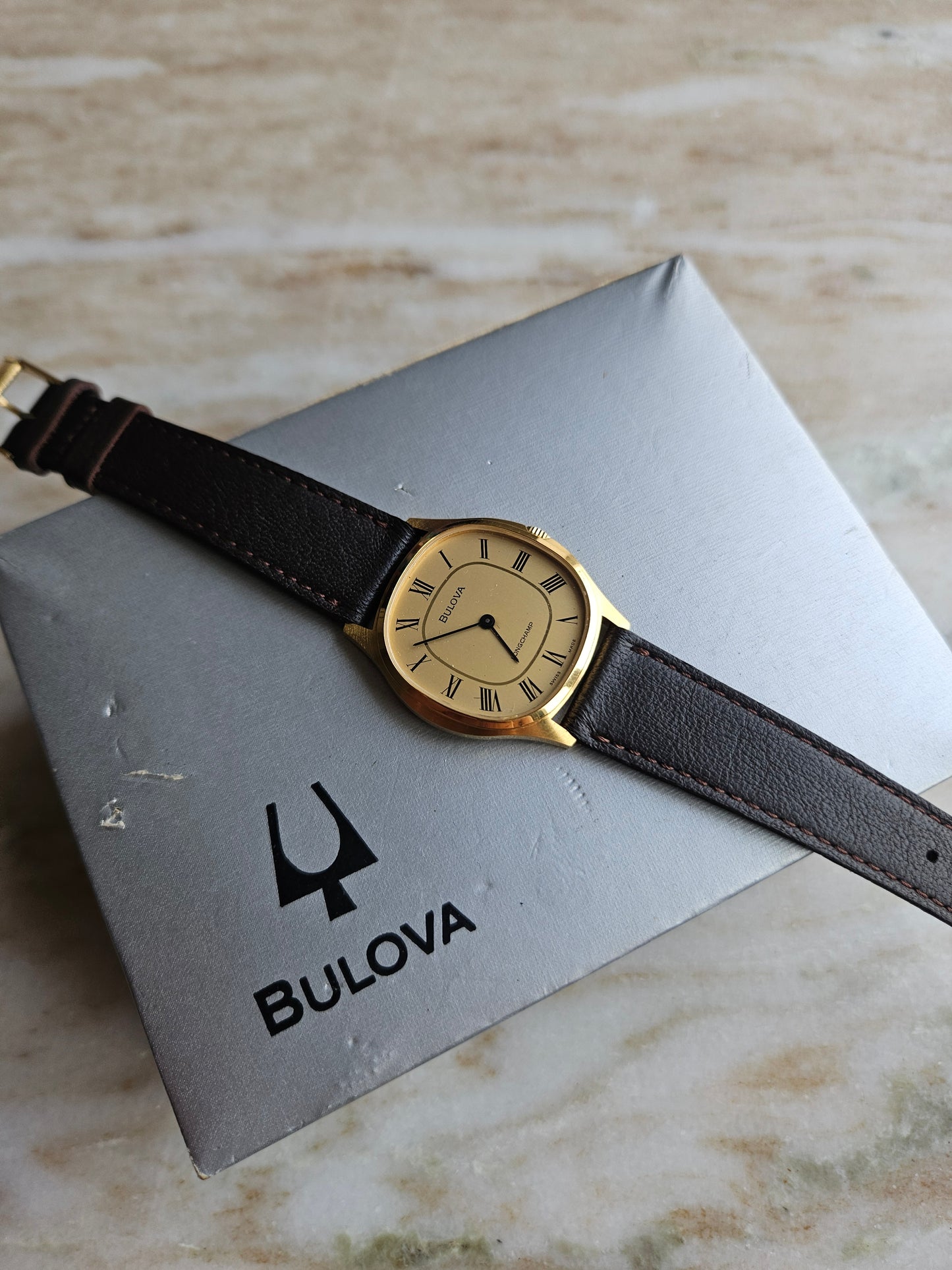 Bulova Longchamp 1980 manual wind vintage men's dress watch
